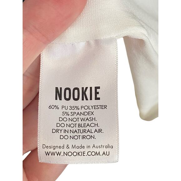 Nookie Rhea Faux Leather Mini Dress Ruched Sexy Party Clubbing White Size XS - Picture 13 of 13